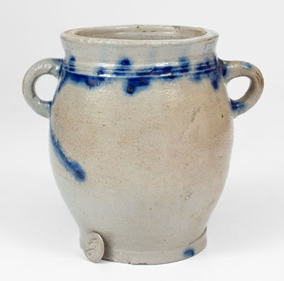 Manhattan / NYC 1/2 Gal. Vertical-Handled Stoneware Jar, circa 1795