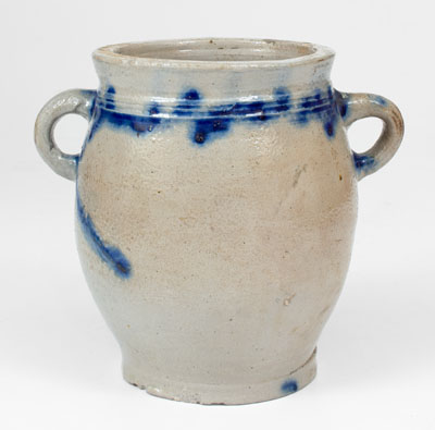 Manhattan / NYC 1/2 Gal. Vertical-Handled Stoneware Jar, circa 1795