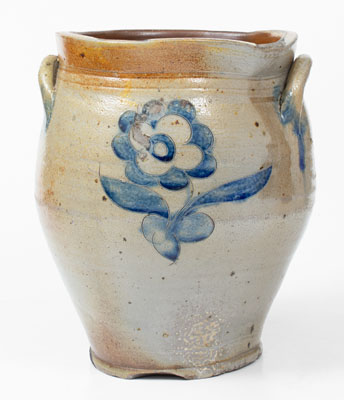 Exceptional Albany, NY Stoneware Jar w/ Incised Bird and Floral Decorations, early 19th century