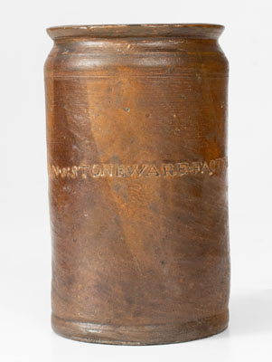 Rare PAUL CUSHMAN'S STONEWARE FACTORY 1811 Stoneware Jar (Albany, NY)