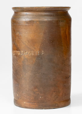Rare PAUL CUSHMAN'S STONEWARE FACTORY 1811 Stoneware Jar (Albany, NY)