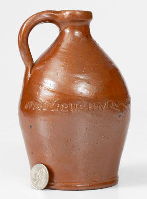 Rare PAUL CUSHMAN'S STONEWARE FACTORY 1809 Stoneware Jug (Albany, NY)