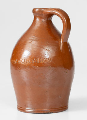 Rare PAUL CUSHMAN S STONEWARE FACTORY 1809 Stoneware Jug (Albany, NY)