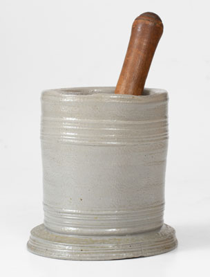 Very Rare Stoneware Mortar attrib. Abraham Mead, Greenwich, Connecticut, c1790