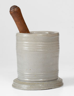 Very Rare Stoneware Mortar attrib. Abraham Mead, Greenwich, Connecticut, c1790