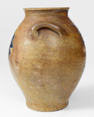 Fine Hudson River Valley Stoneware Jar w/ Incised Floral Decorations, early 19th century