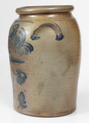 Morgantown, WV Stoneware Jar with Floral Decoration, attrib. Thompson Pottery