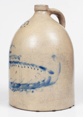 Extremely Rare N. CLARK, JR. / ATHENS, NY 4-Gal. Stoneware Deer Jug