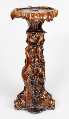 Early Roseville Pottery Dolphin Pedestal, Zanesville, Ohio, early 20th century