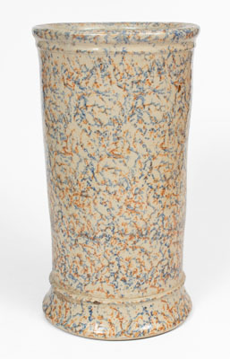 Red Wing Stoneware Umbrella Stand w/ Two-Color Sponged Decoration