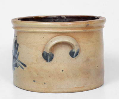 Rare COWDEN & WILCOX / HARRISBURG, PA Stoneware Cake Crock w/ Bird Decoration
