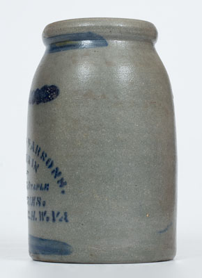 Stoneware Canning Jar w/ JACKSON COURT HOUSE, W. VA Stenciled Advertising