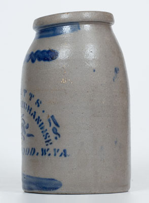 Stoneware Canning Jar w/ RAVENSWOOD, W. VA Stenciled Advertising