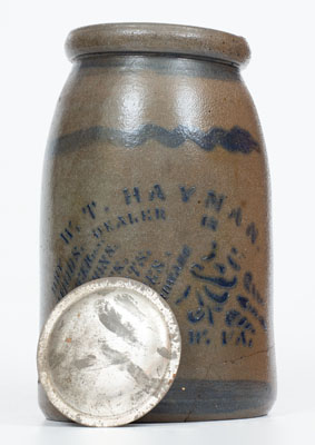 LETART, W. VA Stoneware Advertising Canning Jar, circa 1875