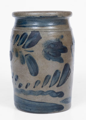 Fine Half-Gallon Western PA Stoneware Jar w/ Elaborate Freehand Cobalt Decoration