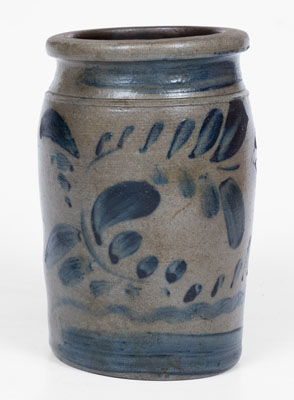 Fine Half-Gallon Western PA Stoneware Jar w/ Elaborate Freehand Cobalt Decoration