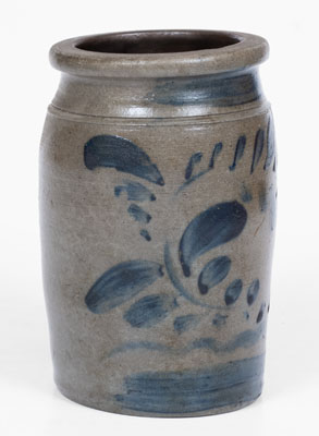 Fine Half-Gallon Western PA Stoneware Jar w/ Elaborate Freehand Cobalt Decoration