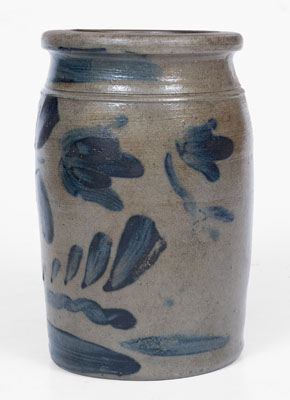 Fine Half-Gallon Western PA Stoneware Jar w/ Elaborate Freehand Cobalt Decoration