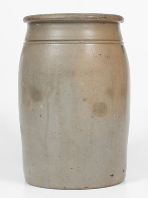 Very Rare BELLEVILLE, WEST. VA Stoneware Advertising Jar, c1875