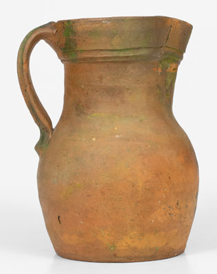 Rare Stoneware Pitcher w/ Three-Color Slip Decoration, probably Great Wagon Road, VA or TN