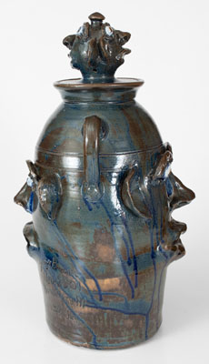 Monumental Lidded Stoneware Face Jar, Jerry Brown (Hamilton, Alabama), 2001