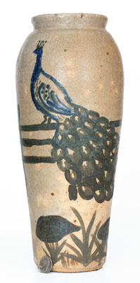 Exceptional Arie Meaders (Cleveland, Georgia) Peacock Vase, 1956-69