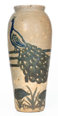 Exceptional Arie Meaders (Cleveland, Georgia) Peacock Vase, 1956-69