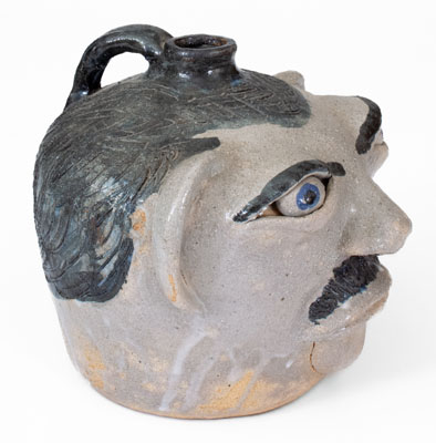 Exceedingly Rare and Important Arie Meaders (Cleveland, Georgia) Face Jug, 1956-69