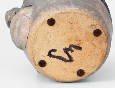 Exceedingly Rare and Important Arie Meaders (Cleveland, Georgia) Face Jug, 1956-69