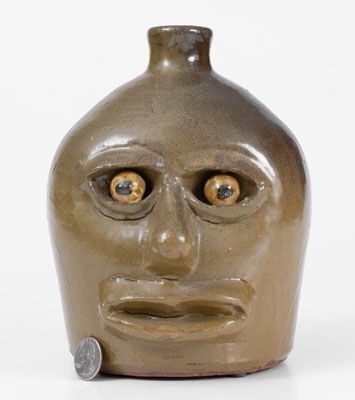 Very Rare Lanier Meaders Face Jug, Early Period, circa 1960 s