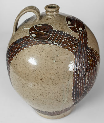 Michel Bayne Pottery Snake Jug (Greenville, South Carolina)