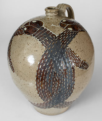 Michel Bayne Pottery Snake Jug (Greenville, South Carolina)