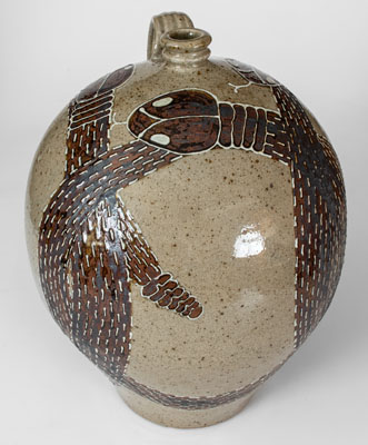 Michel Bayne Pottery Snake Jug (Greenville, South Carolina)