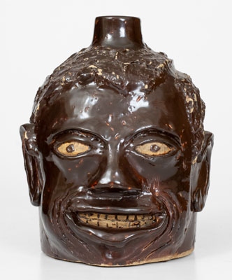 Very Rare Paducah, Kentucky Face Jug, attrib. Ernest Galloway or an Associate, early 20th century