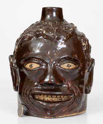 Very Rare Paducah, Kentucky Face Jug, attrib. Ernest Galloway or an Associate, early 20th century