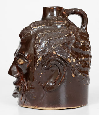 Very Rare Paducah, Kentucky Face Jug, attrib. Ernest Galloway or an Associate, early 20th century