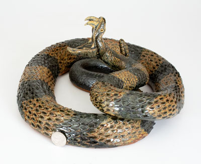 Michael and Melvin Crocker Stoneware Rattlesnake, 1998