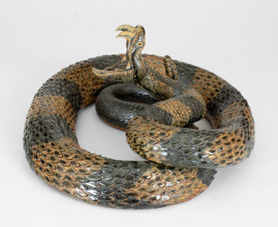 Michael and Melvin Crocker Stoneware Rattlesnake, 1998