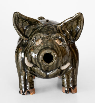 Cleater J. Meaders Pottery Pig Bank (Cleveland, GA), c1990