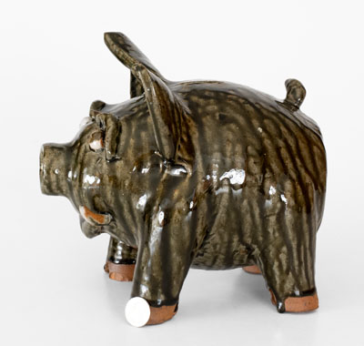 Cleater J. Meaders Pottery Pig Bank (Cleveland, GA), c1990