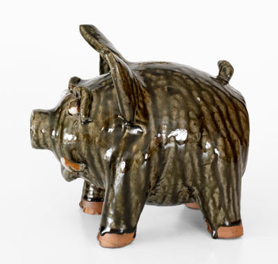 Cleater J. Meaders Pottery Pig Bank (Cleveland, GA), c1990