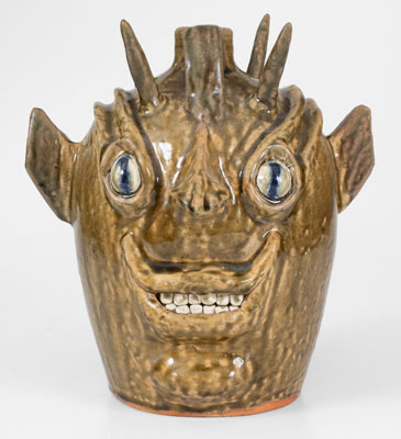 John Meaders Pottery Double Face Devil Jug, late 20th century