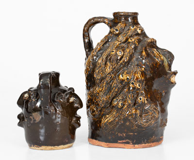 Two Marie Rogers Face Jugs, Meansville, Georgia