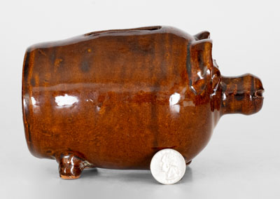 Evan Brown Pottery Pig Bank, Arden, NC, c1990