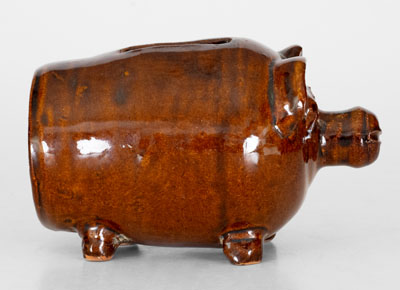 Evan Brown Pottery Pig Bank, Arden, NC, c1990