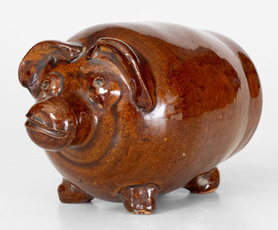 Evan Brown Pottery Pig Bank, Arden, NC, c1990