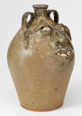 Kim Ellington Double-Handled Stoneware Face Jug, Vale, North Carolina