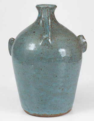 Rare Blue-Glazed B.B. CRAIG / VALE, N.C. Stoneware Face Jug
