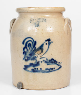 Scarce J. & E. NORTON / BENNINGTON, VT Stoneware Jug w/ Rooster Motif