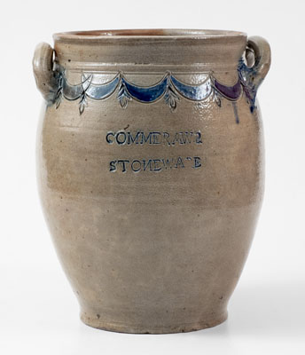 Very Fine COMMERAW S STONEWARE / N. YORK / CORLEARS HOOK Stoneware Jar, ex-Georgeanna Greer